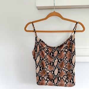 Urban Outfitters Brown Snakeskin Strappy Tank Top
